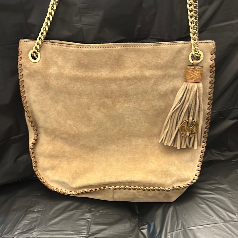 Michael Kors Tan Shoulder Bag with Tassel Charm